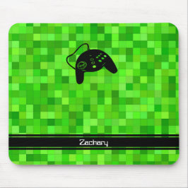 Gröna Gamer Pixels | Personlig Musmatta