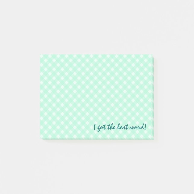 gröna gingham-anteckningar post-it block (Framsida)