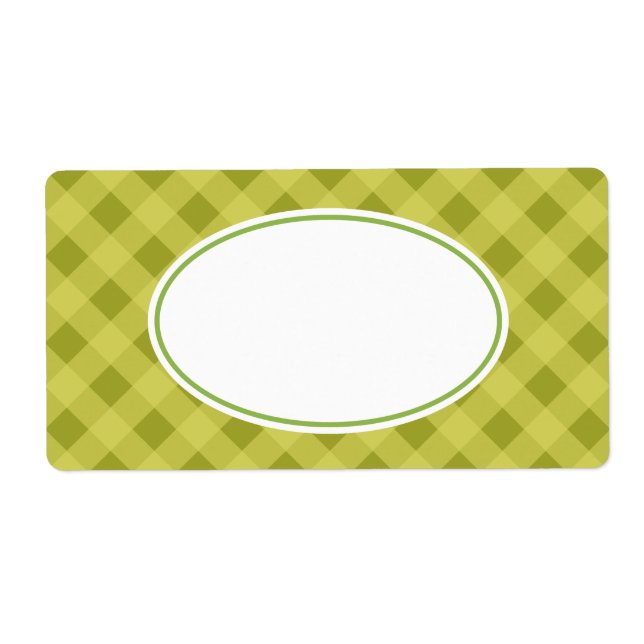 Gröna Gingham Etiketter Fraktsedel (Framsidan)