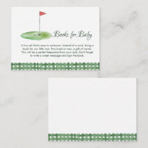 Gröna Gingham Golf Baby Shower Böcker för Bebis