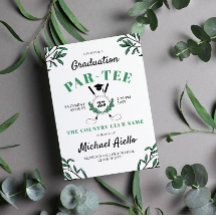 Gröna golf-tema examensfirande