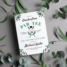 Gröna golf-tema examensfirande inbjudningar
