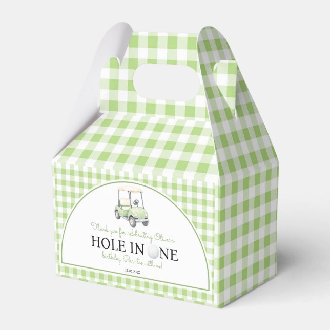 Gröna golfhål-ett-födelsedagspresentförpackningar presentaskar (Framsidan Sidan)