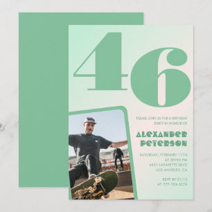 Gröna gradient 46-års inbjudan Pojke Foto