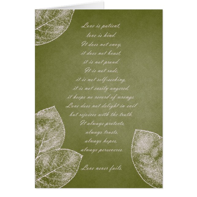 Gröna Grungelöv Hälsningskort (Framsidan)