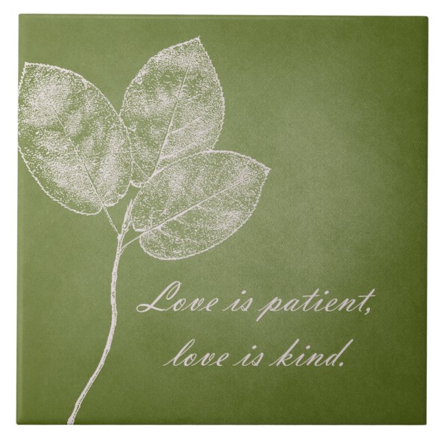 Gröna Grungelöv Kakelplatta (Framsidan)