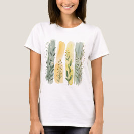 GRÖNA GULA ORANGE BOHO VILDblommor T Shirt