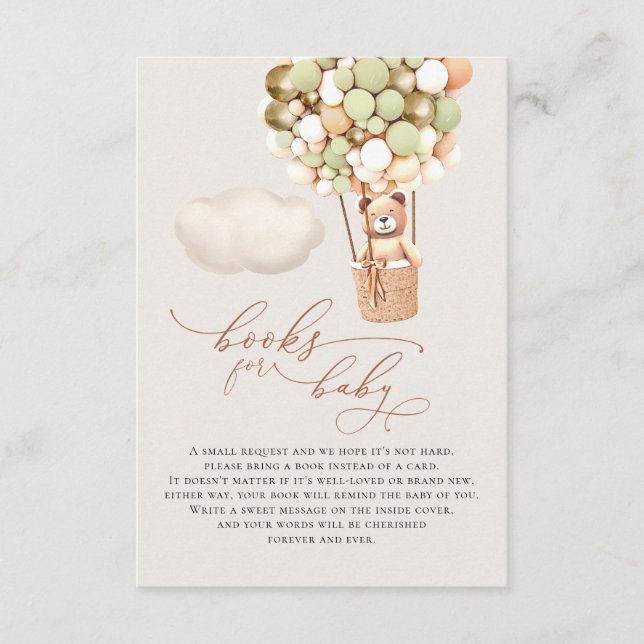 Gröna Guld Björn Ballonger Baby Böcker Tilläggskort (Framsida)