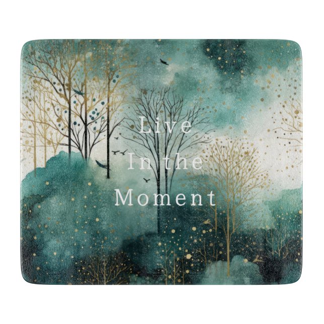 Gröna guldbärsträd med fåglar jul (Framsidan)