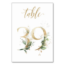 Gröna Guldblad Bord 39, Bordnummer