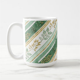 GRÖNA & GYLLENE IRLÄNDSKA KVISTAR & VINRANKOR KAFFEMUGG
