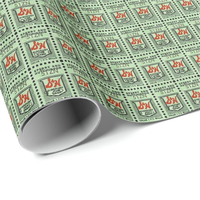 Gröna handelsfrimärken presentpapper (Rullad Hörn)
