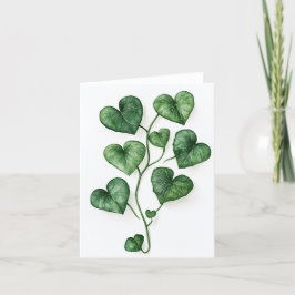 Gröna hjärtan akvarell digital konst meddelande