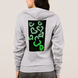 Gröna hjärtan med distressed-utseende t shirt
