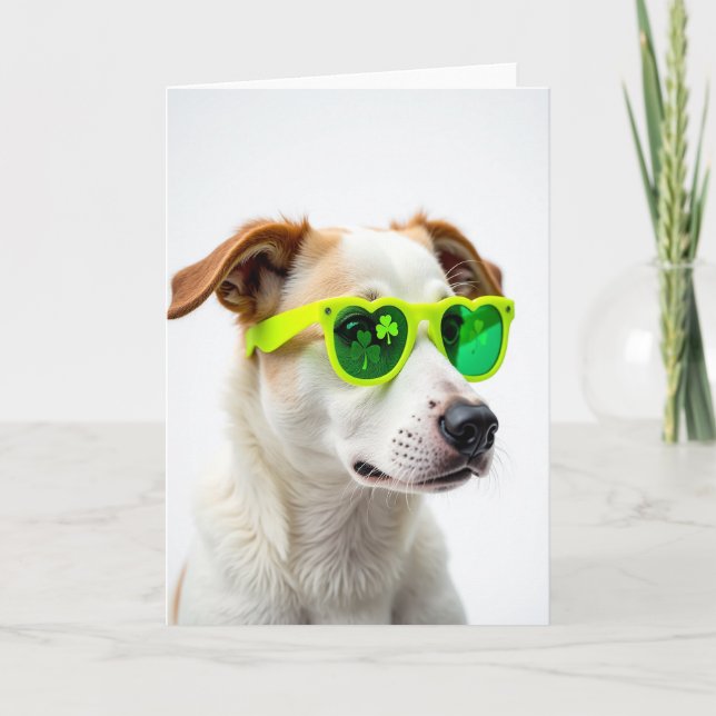 Gröna Hjärtans Hund Kuter Kort (Framsida)
