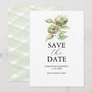 Gröna Hortensia Bröllop Save The Dates Spara Datumet