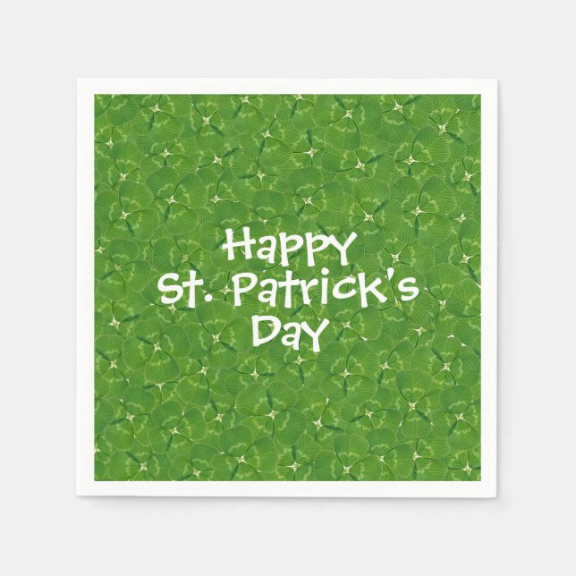 Gröna irländska shamrocks pappersservett (Framsidan)