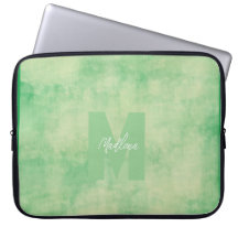 Gröna jordiga pastellfärger Monogram Elegant