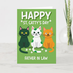 Gröna Katt Shamrocks Svärfar Kort
