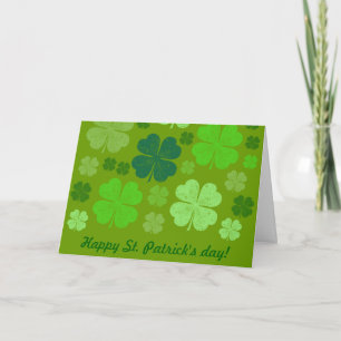 Gröna klöver, lyckliga klöver, Saint Patrick's Day Kort
