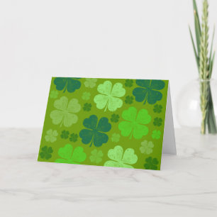 Gröna klöver, lyckliga klöver, Saint Patrick's Day Kort