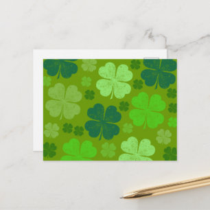 Gröna klöver, lyckliga klöver, Saint Patrick's Day Vykort