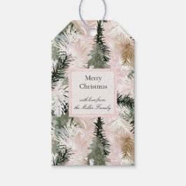 Gröna kräm jul grankottar presentetikett