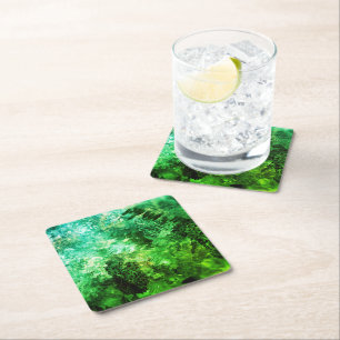 Gröna kristallager underlägg papper kvadrat