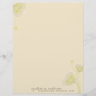 Gröna Krysantemum Blommor Elegant Chic Blommig Brevhuvud
