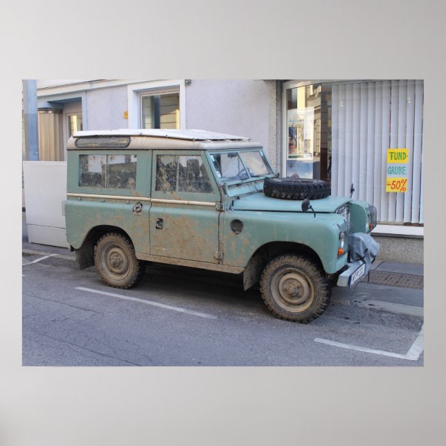 Gröna Land Rover Poster (Framsidan)