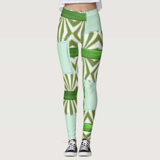 gröna långa leggingar leggings (Framsida)
