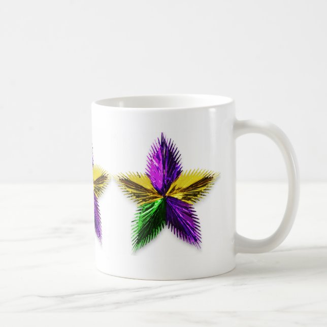 GRÖNA LILOR OCH STJÄRNA FÖR GULDMARDI GRAS KAFFEMUGG (Höger)