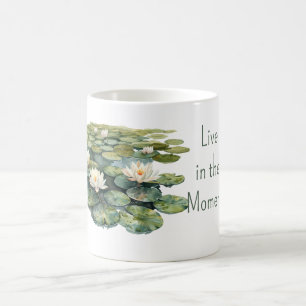 Gröna lily pad lotusblommor kaffemugg