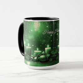 Gröna ljus julfirande mugg
