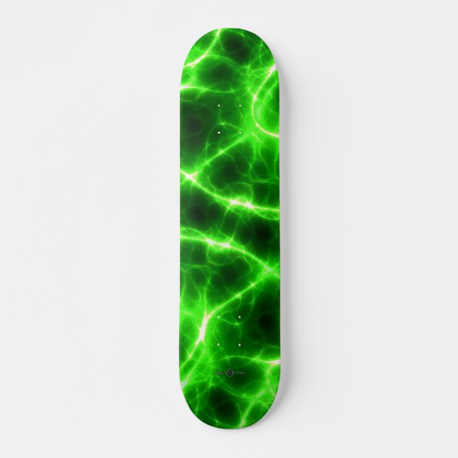 Gröna Ljus Strömmar Mini Skateboard Bräda 18,5 Cm (Framsida)