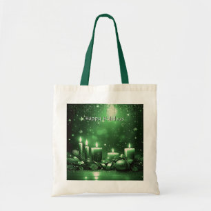 Gröna Ljusstakar Jul Holiday Tote Bag Tygkasse
