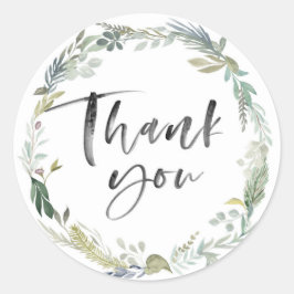 Gröna löviga tack-klistermärken runt klistermärke