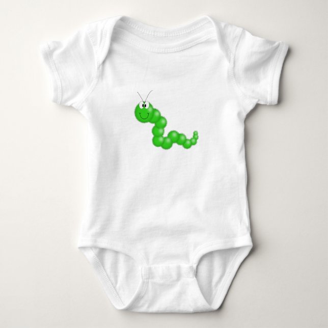 Gröna luddiga Caterpillar T-shirt (Framsida)