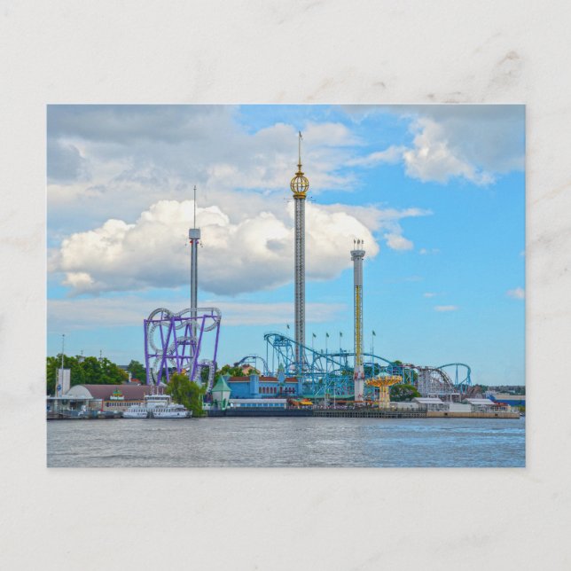Grona Lund Amusement Park, Stockholm, Sverige Vykort (Framsida)