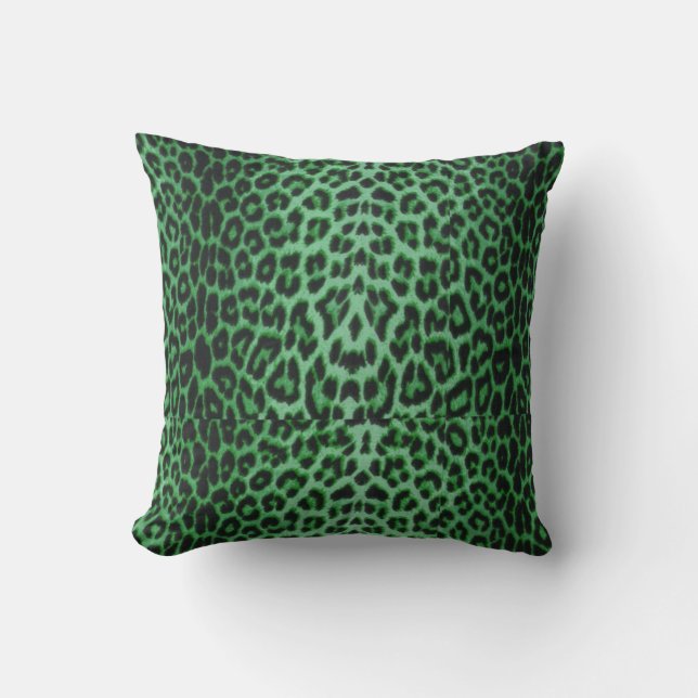Gröna lyckliga Leoparddekorativ kudde för Shamrock (Framsida)