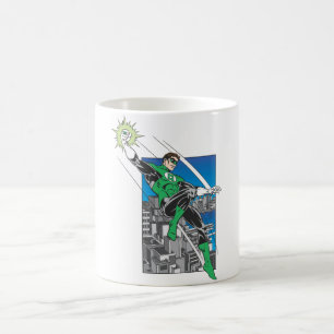 Gröna lyktaländer i stad kaffemugg