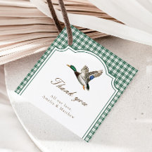 Gröna Mallard-ankbabyfest Tacksamtetiketter