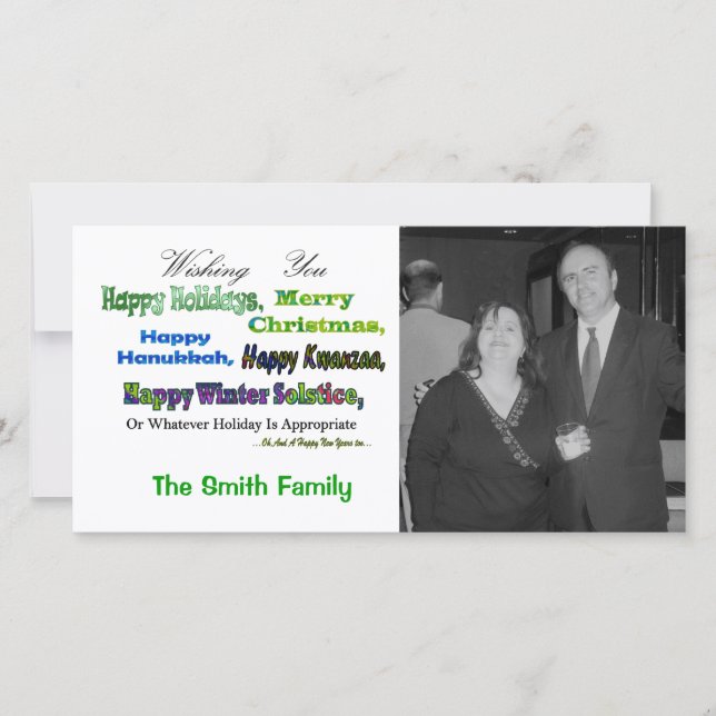 Gröna mång- helgdaghälsningar julkort (Framsida)