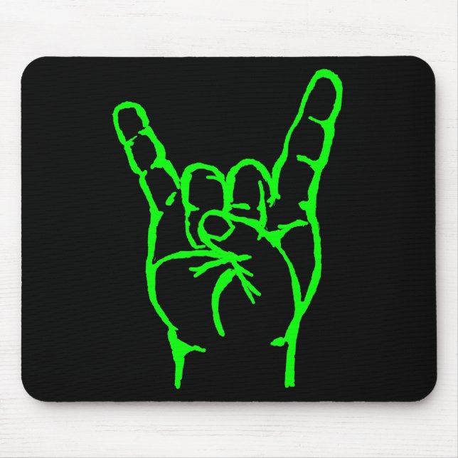Gröna metallHorns Mousepad Musmatta (Framsidan)