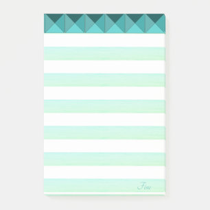 Gröna Mint Pyramidformer & Ränder Post-it Block