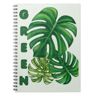 Gröna Monstera blad Anteckningsbok