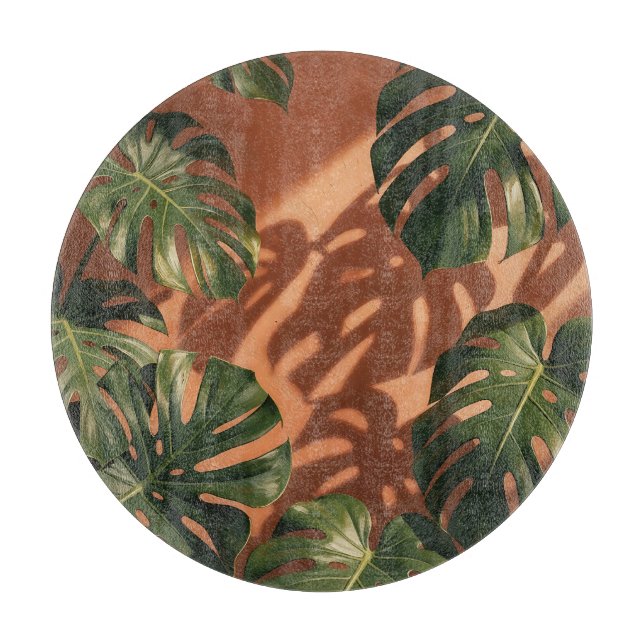 Gröna Monstera blad Terrakotta skugga (Framsidan)