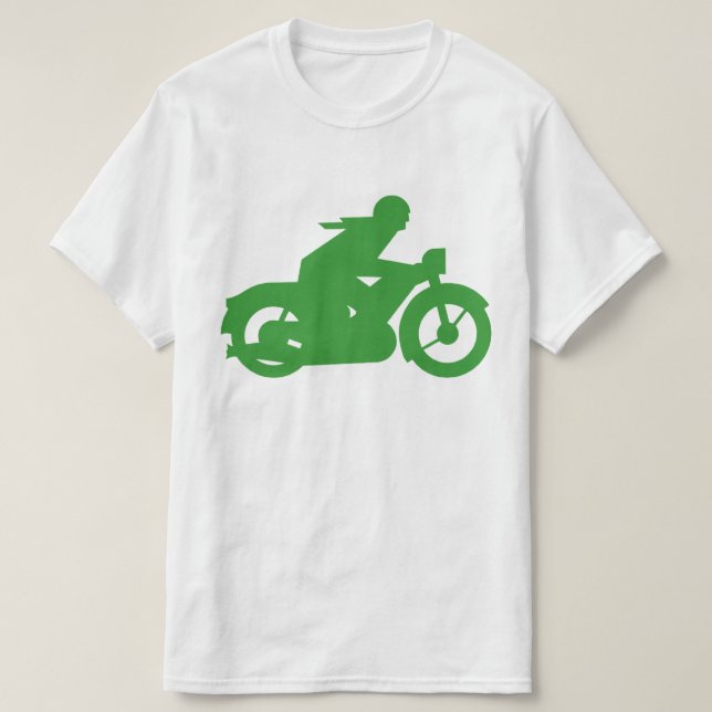 Gröna Motorbiker undertecknar Tee Shirt (Design framsida)