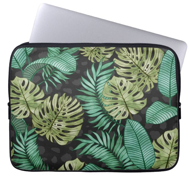 Gröna naturblad laptop fodral (Framsidan)
