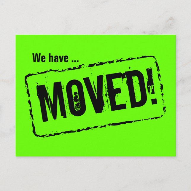 Gröna neon vykort för adressändring (Framsida)